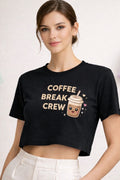 Coffee Break Crew Women’s Crop Top by Vasthr