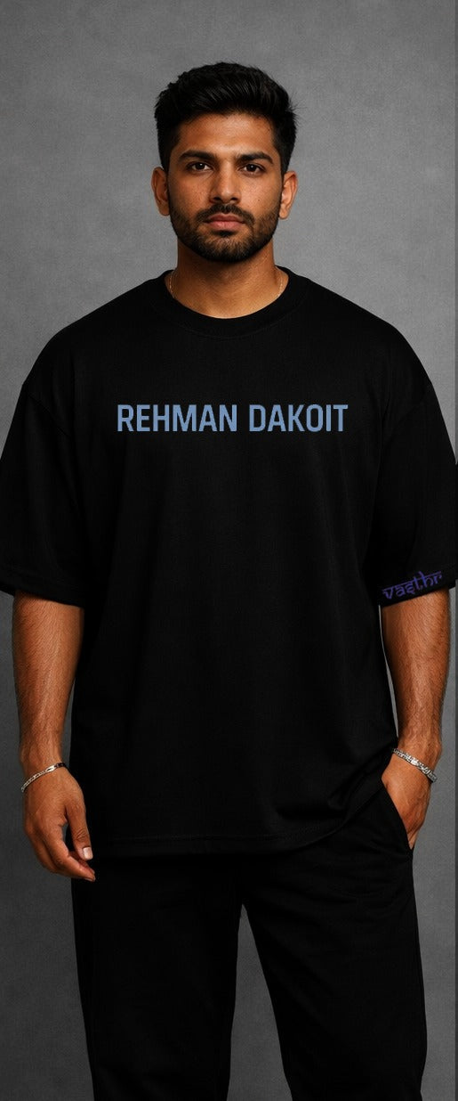“REHMAN DAKOIT” Oversized Graphic T-Shirt – Black by Vasthr