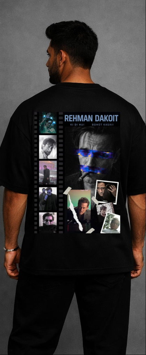 “REHMAN DAKOIT” Oversized Graphic T-Shirt – Black by Vasthr