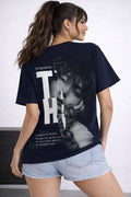 Singularity Oversized Graphic T-Shirt – Navy Blue by Vasthr