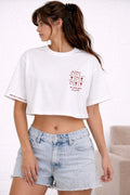 Daily Game - Minimal Graphic Crop T-Shirt – White by Vasthr Crop top