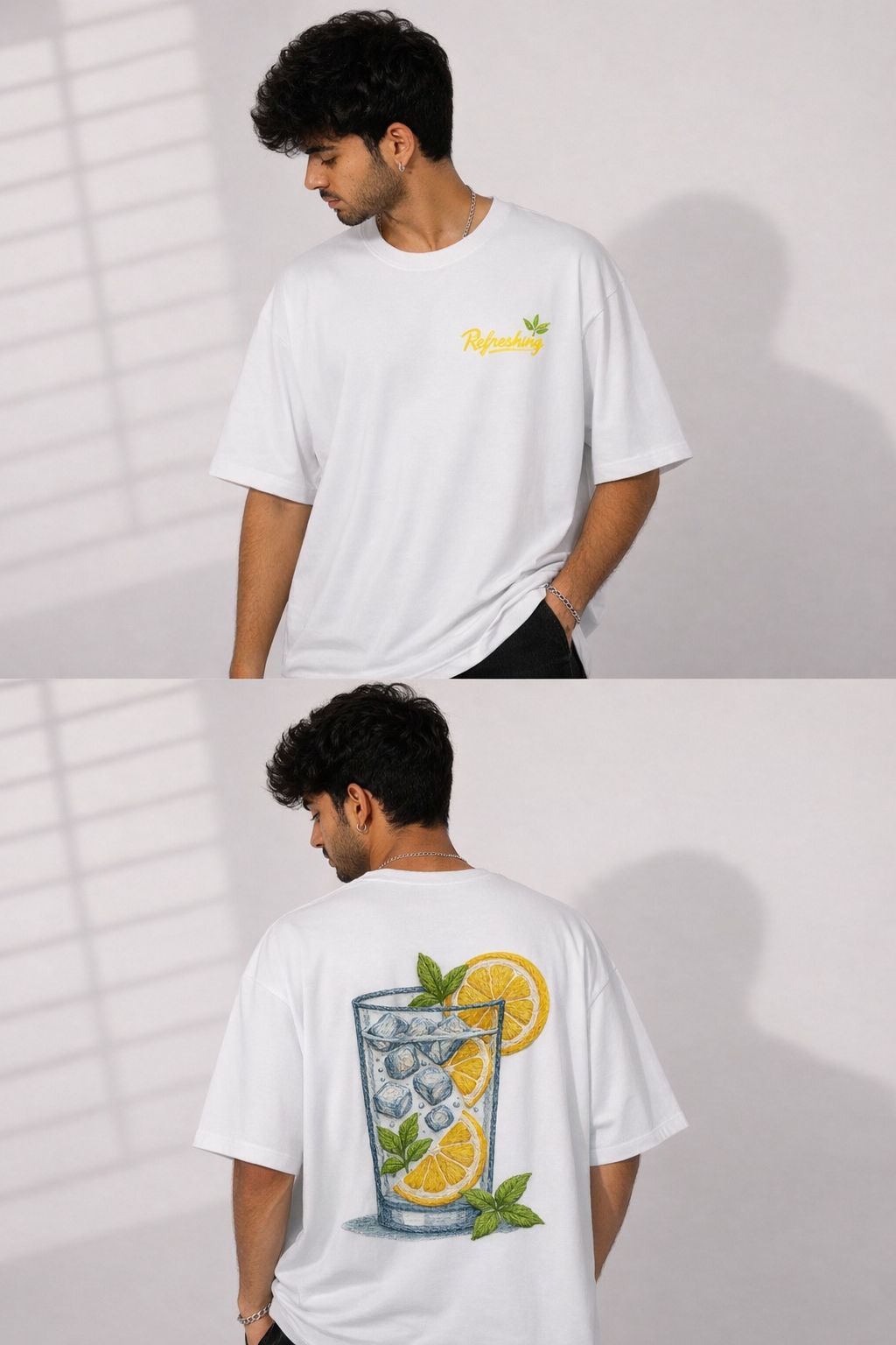 Lemonade Breeze Oversized White T-Shirt by Vasthr