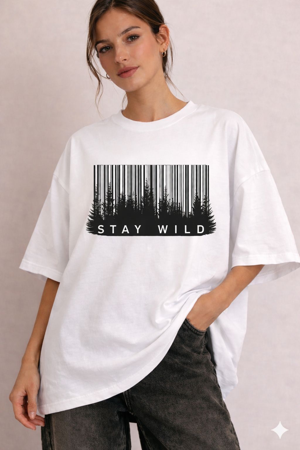 Vasthr “Stay Wild” Oversized T-Shirt – White Edition
