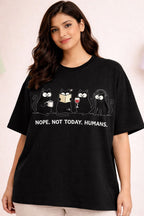 Vasthr “Nope. Not Today. Humans.” Oversized T-Shirt – Black Edition