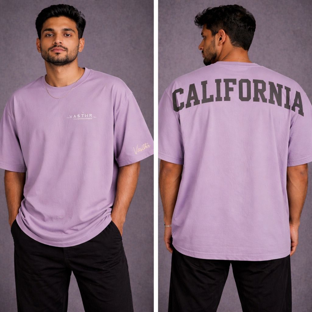 Vasthr “California” Oversized T-Shirt – Lavender/Lilac