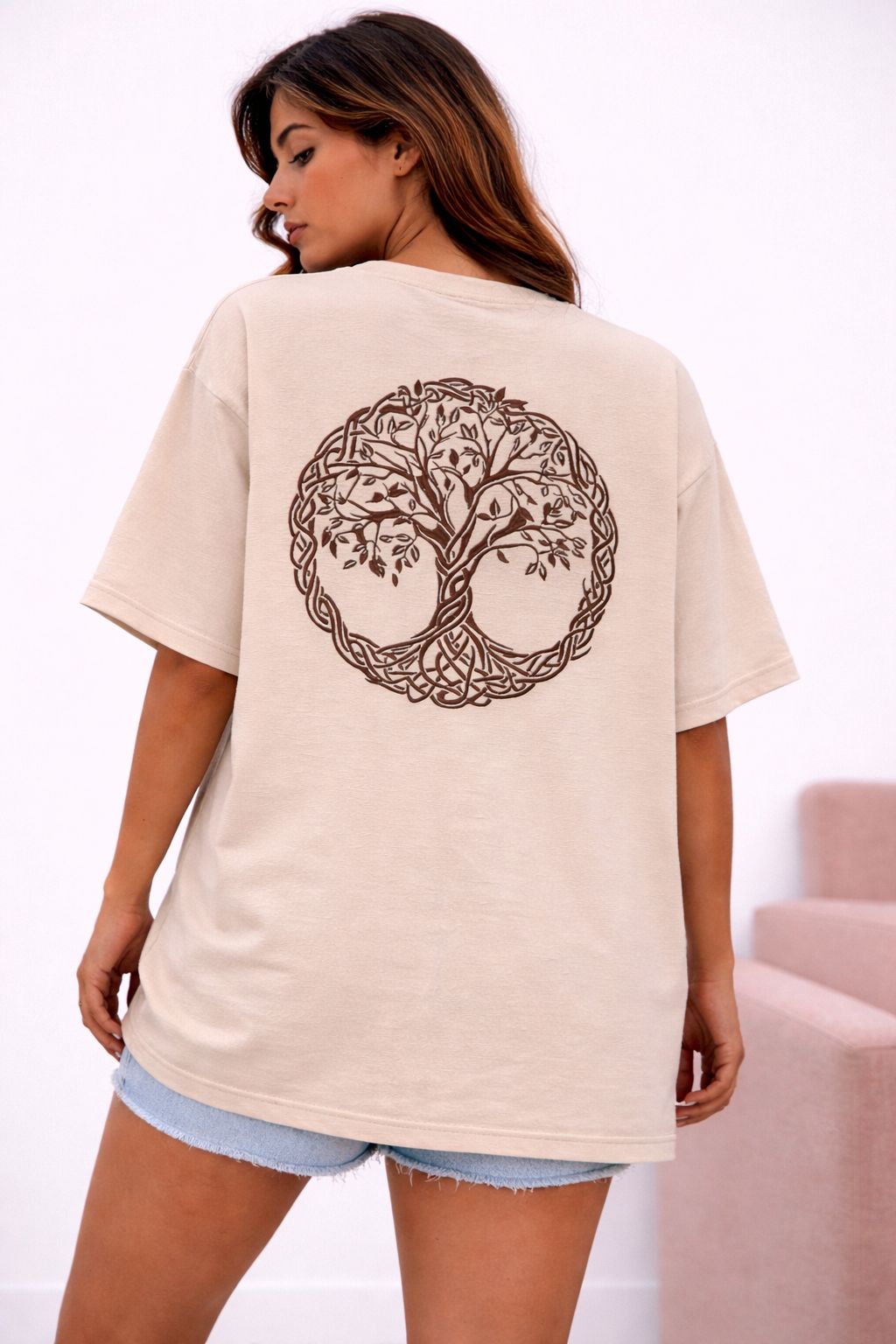 Vasthr “Roots & Rise” Oversized T-Shirt – Beige