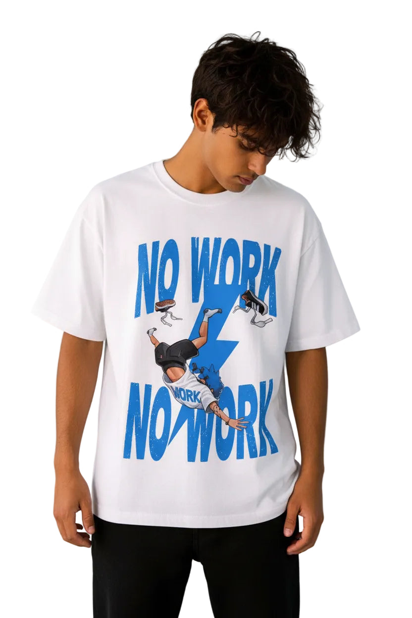 Vasthr “No Work” Oversized T-Shirt – White