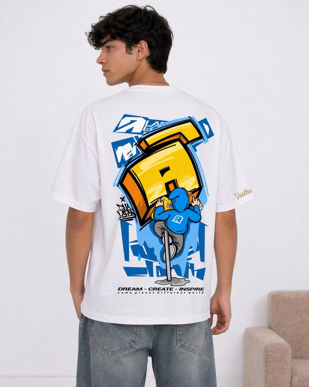 Vasthr “Dream • Create • Inspire” Oversized T-Shirt – White