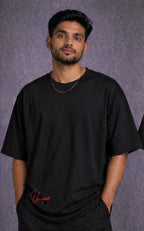 Vasthr “Crimson Flight” Oversized T-Shirt – Black