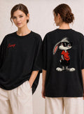 Vasthr “Sassy Bunny” Oversized T-Shirt (Black)