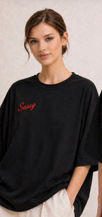 Vasthr “Sassy Bunny” Oversized T-Shirt (Black)