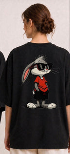 Vasthr “Sassy Bunny” Oversized T-Shirt (Black)