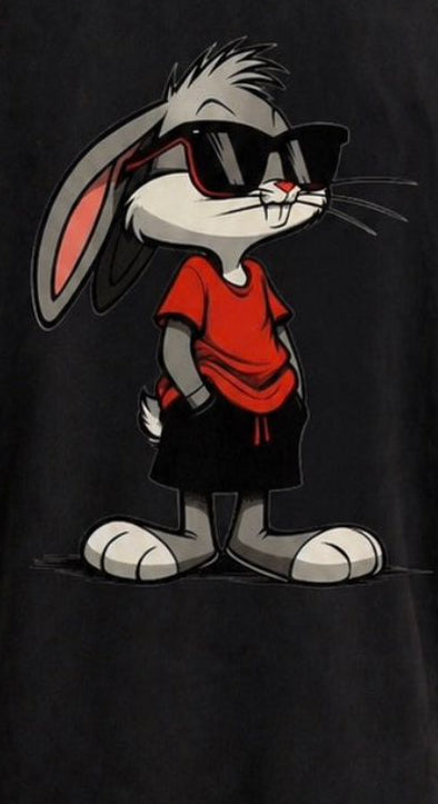 Vasthr “Sassy Bunny” Oversized T-Shirt (Black)