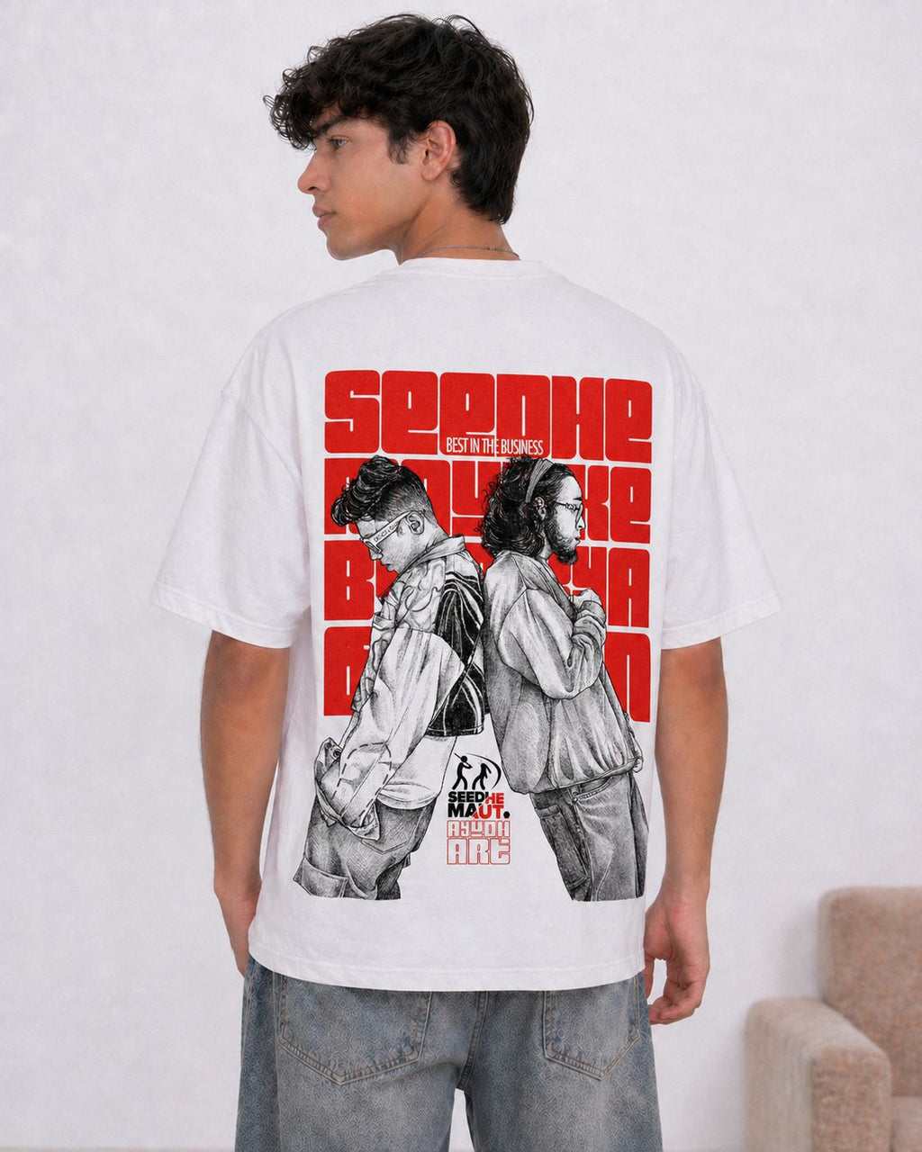 Vasthr “Seedhe Maut – Best in the Business” Oversized T-Shirt (White)