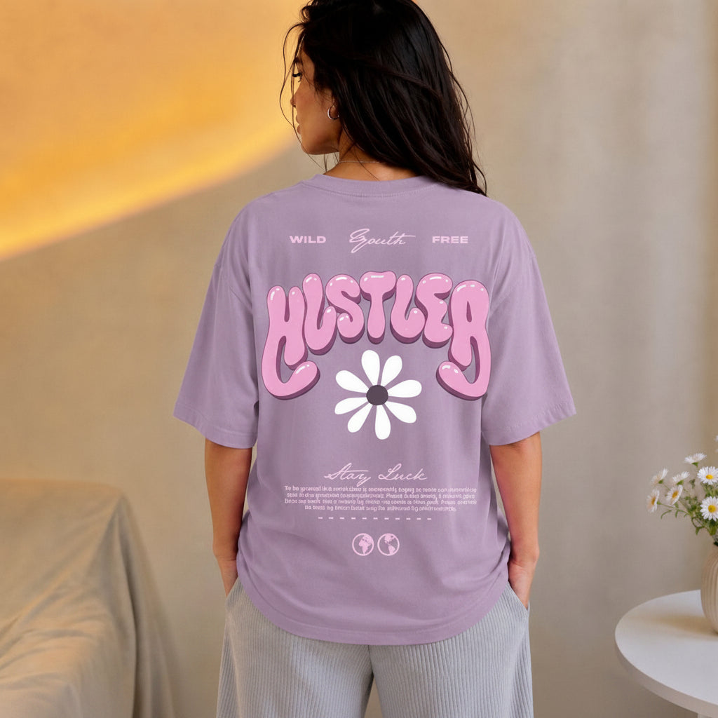 Vasthr “HUSTLER” Oversized T-Shirt (Lilac)
