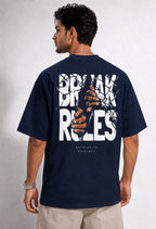 Vasthr “BROKEN ROLES” Oversized T-Shirt (Navy Blue)