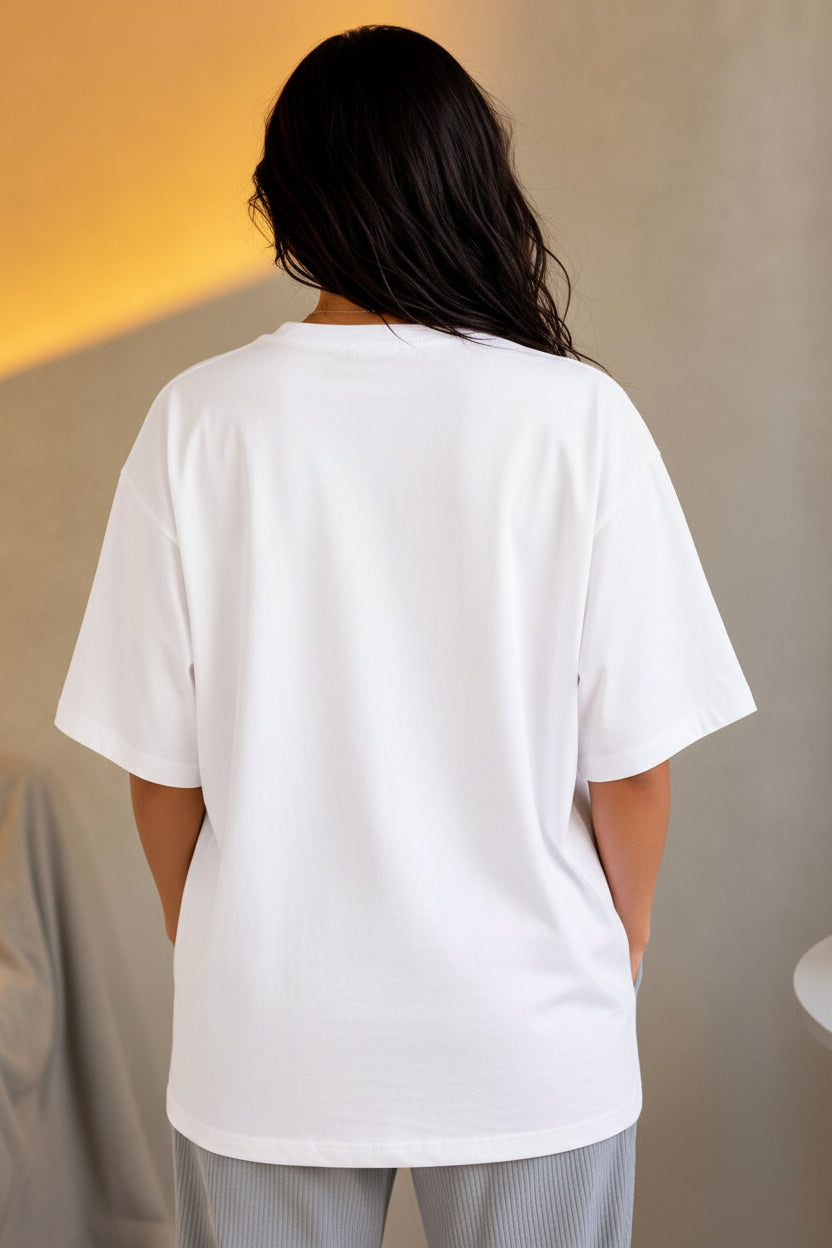 Vasthr “BEAUTIFUL BLOOM” Oversized T-Shirt (White)