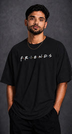 Vasthr “FRIENDS ICONIC” Oversized T-Shirt (Jet Black)