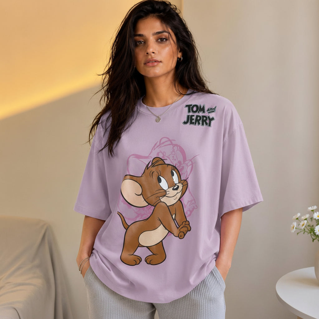 Vasthr “TOM & JERRY” Oversized T-Shirt (Lilac)