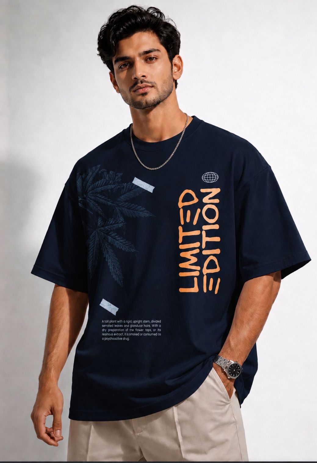 Vasthr “LIMITED EDITION” Oversized T-Shirt (Midnight Navy)