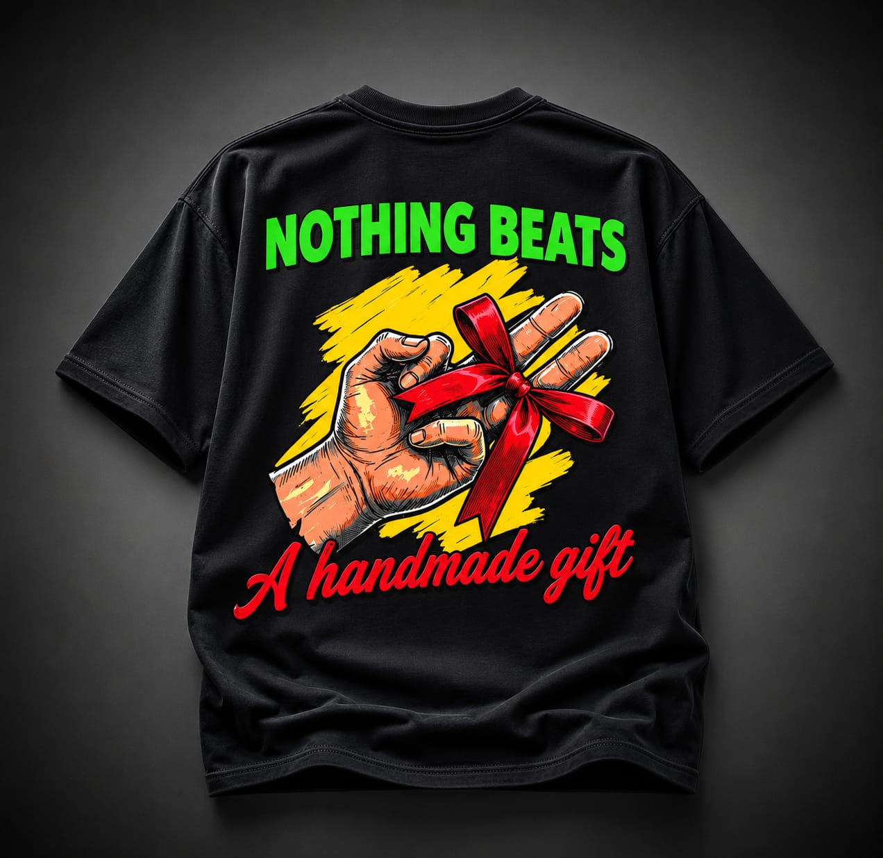 Vasthr “HANDMADE GIFT” Oversized T-Shirt (Black)