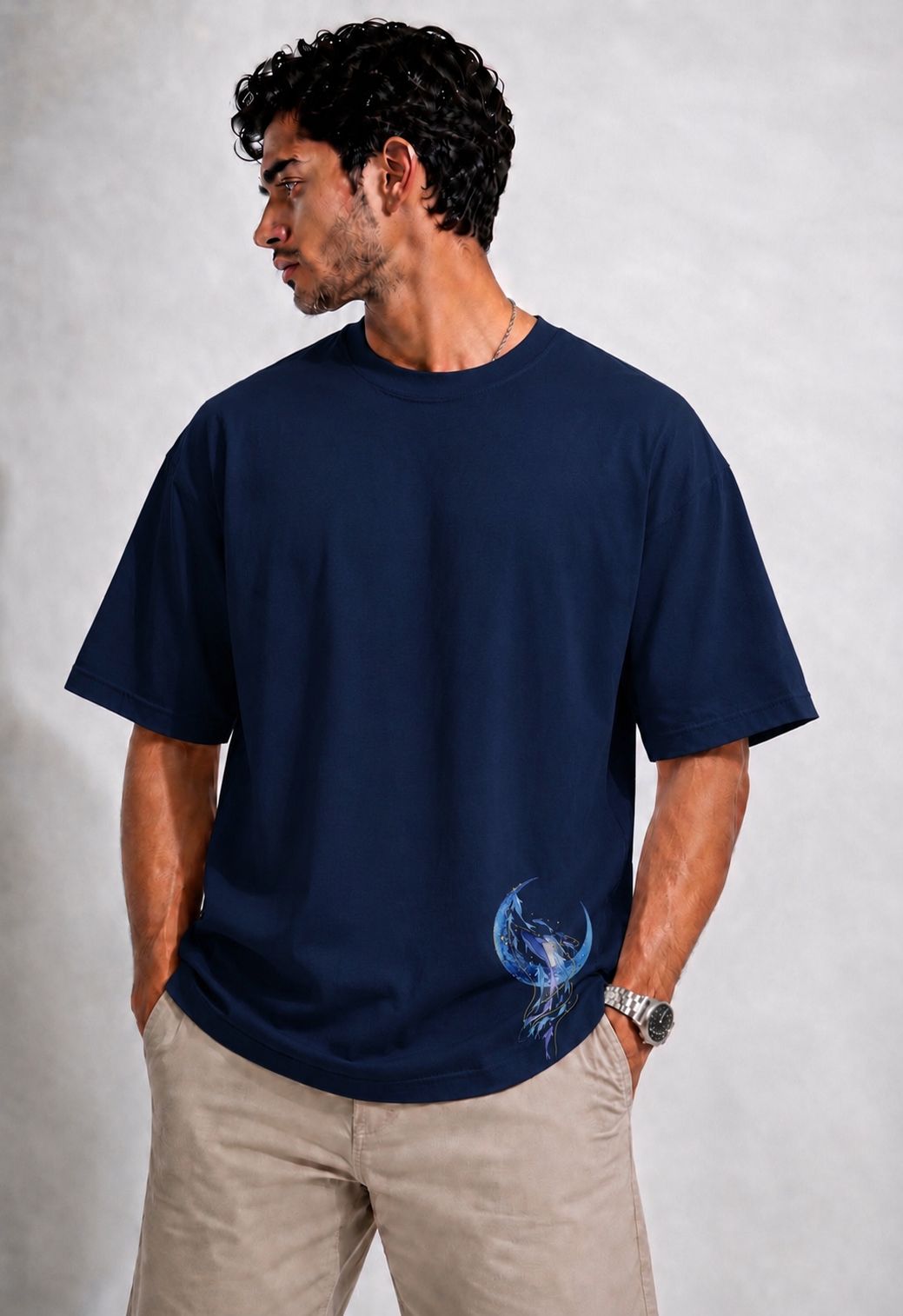 Vasthr Starry Sky Oversized T-Shirt (Midnight Navy)