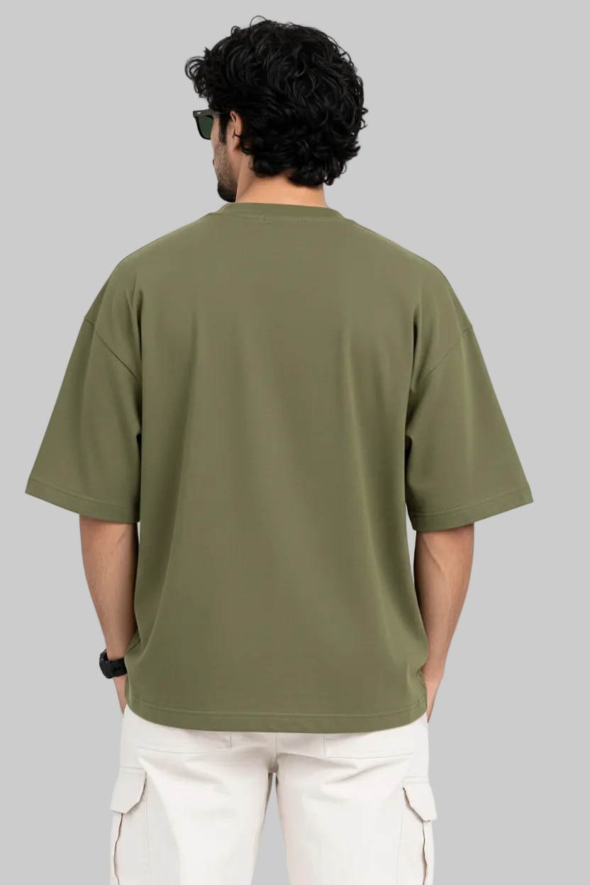 MIDNIGHT CATS Oversized T-Shirt - Olive Green - Vasthr
