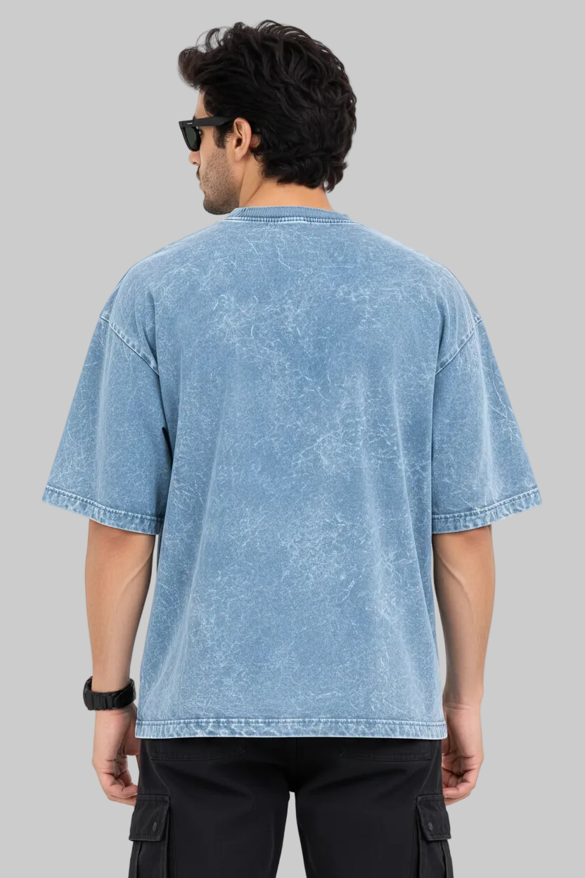 Young Real Minded Oversized T-Shirt – Acid Wash Blue - Vasthr
