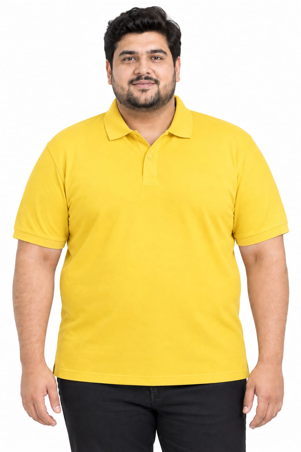 Plus Size Essential Yellow Polo T-Shirt - Vasthr