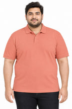 Plus Size Essential Coral Polo T-Shirt - Vasthr