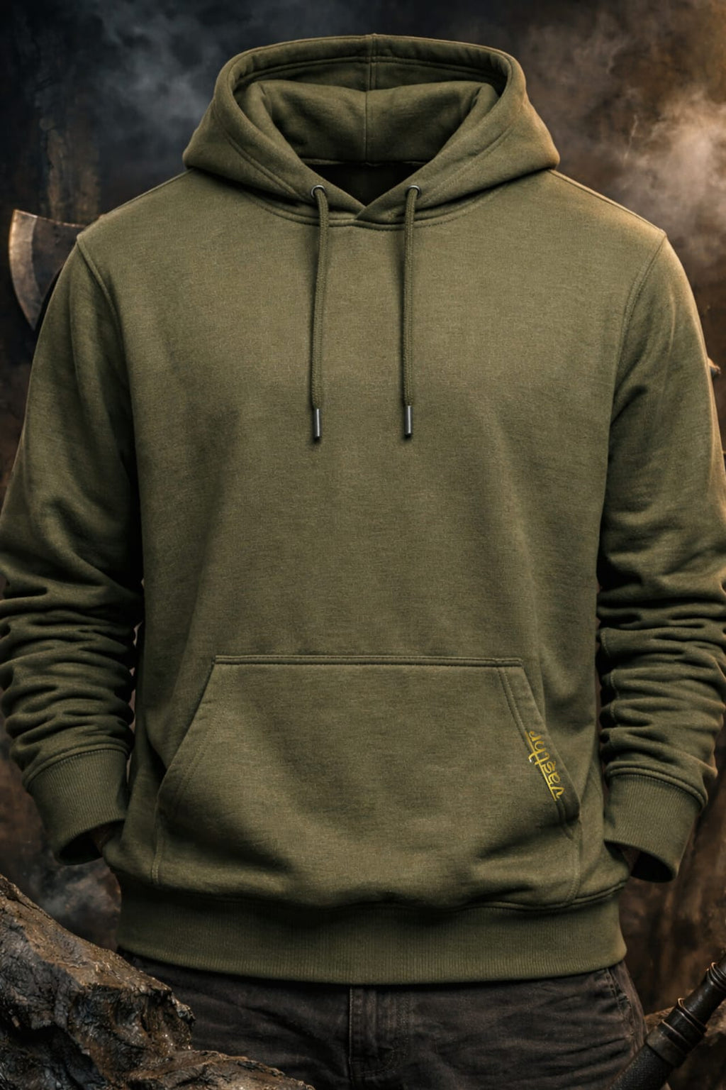 Vasthr Shadow Blade Olive Hoodie – Warrior Streetwear Edition