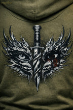 Vasthr Shadow Blade Olive Hoodie – Warrior Streetwear Edition