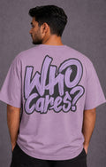 Vasthr “WHO CARES?” Oversized T-Shirt (Lilac)