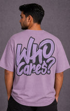 Vasthr “WHO CARES?” Oversized T-Shirt (Lilac)