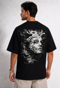 Vasthr Abstract Warrior Oversized T-Shirt (Black)