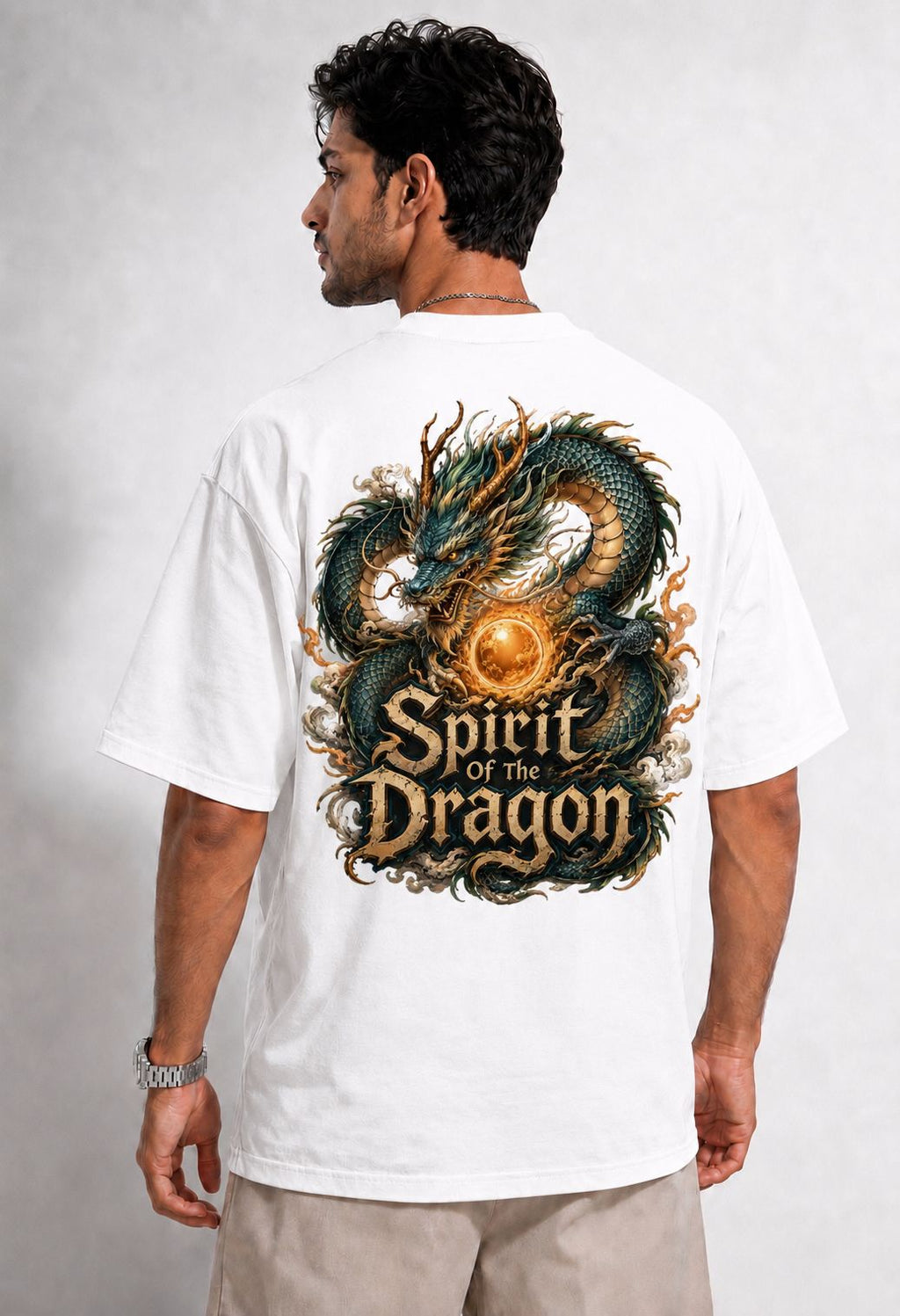 Vasthr “SPIRIT OF THE DRAGON” Oversized T-Shirt (White)