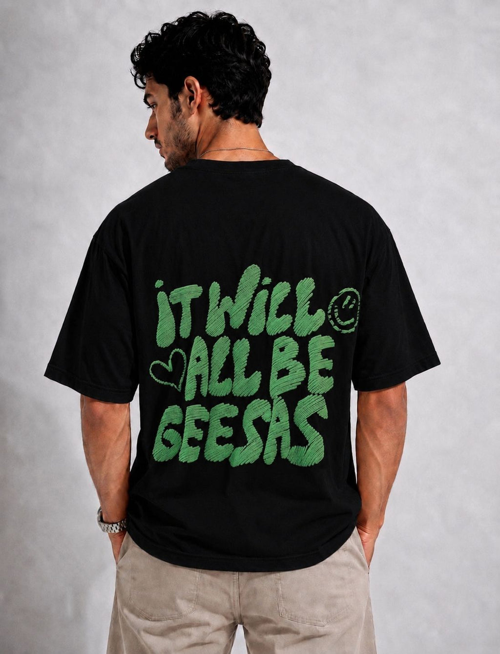 Vasthr “IT WILL ALL BE GEESAS” Oversized T-Shirt (Black)