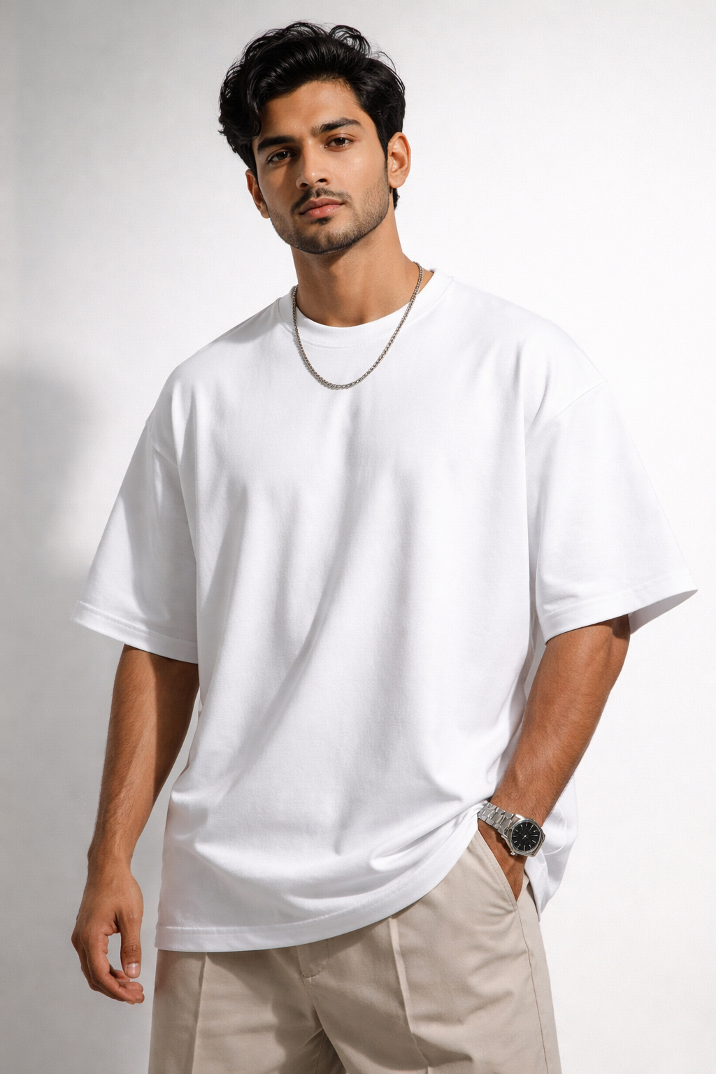 Vasthr Essential White Oversized T-Shirt – Core Streetwear Edition