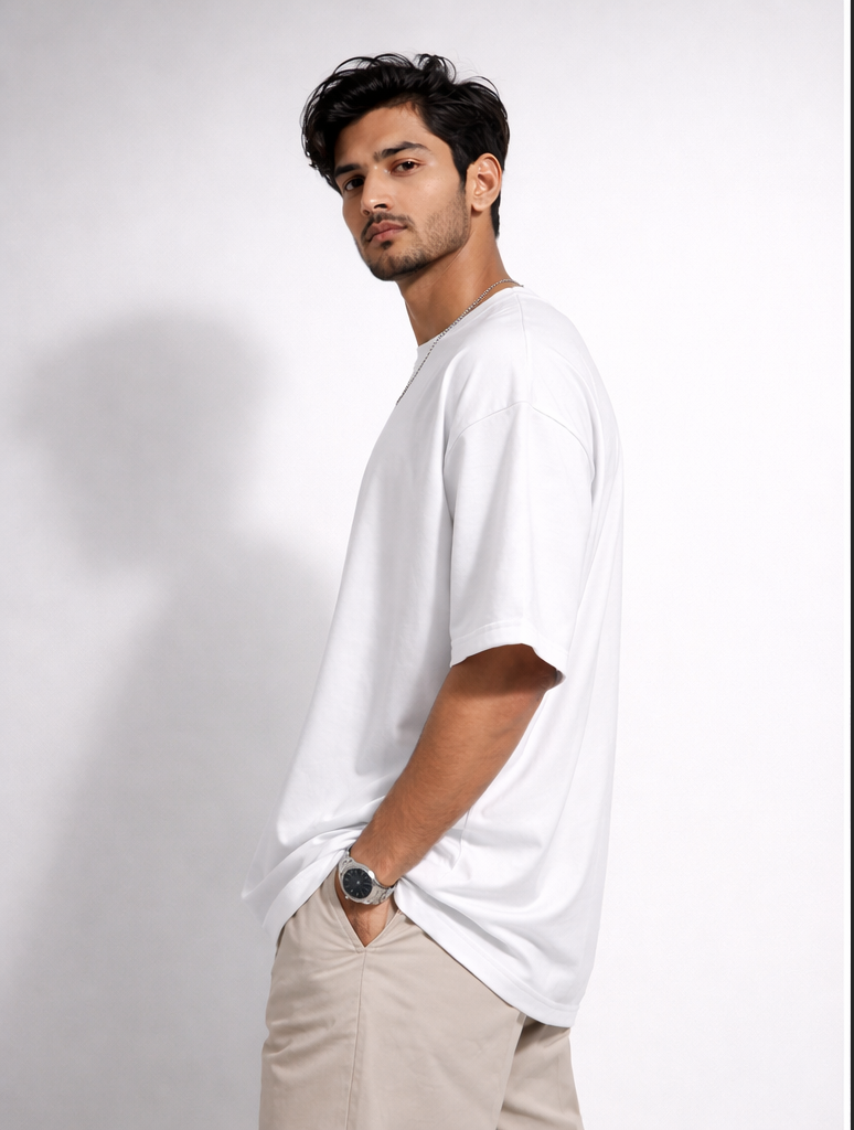 Vasthr Essential White Oversized T-Shirt – Core Streetwear Edition