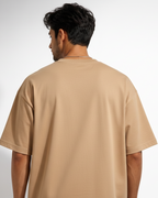 Vasthr Essential Beige Oversized T-Shirt – Core Streetwear Edition