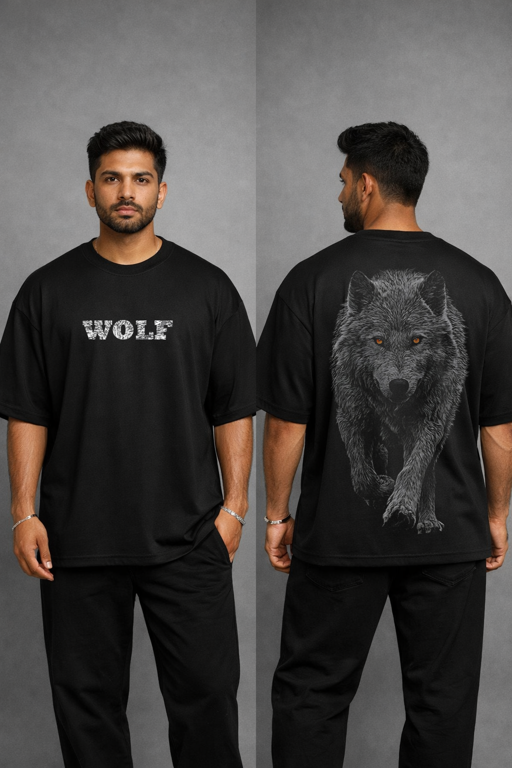 Vasthr “Lone Wolf” Oversized T-Shirt – Alpha Streetwear Edition