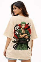 Zoro Anime Oversized T-Shirt – Warrior Edition by Vasthr
