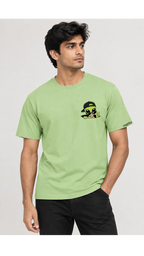 Alien Graphic T-Shirt for Men – Green Cute Alien Print Casual Cotton Tee - Vasthr