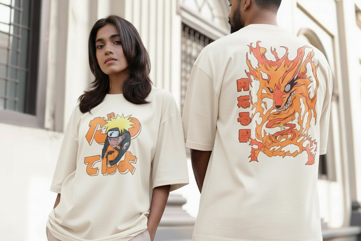 Vasthr x  Anime Kurama Off White Oversized T-Shirt