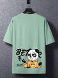 Vasthr x  Anime Lovely Panda Oversized Tee - Mint Green