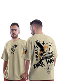 Vasthr x  Anime Haikyuu Hinata Chase Your Dreams Graphic T-Shirt - Beige