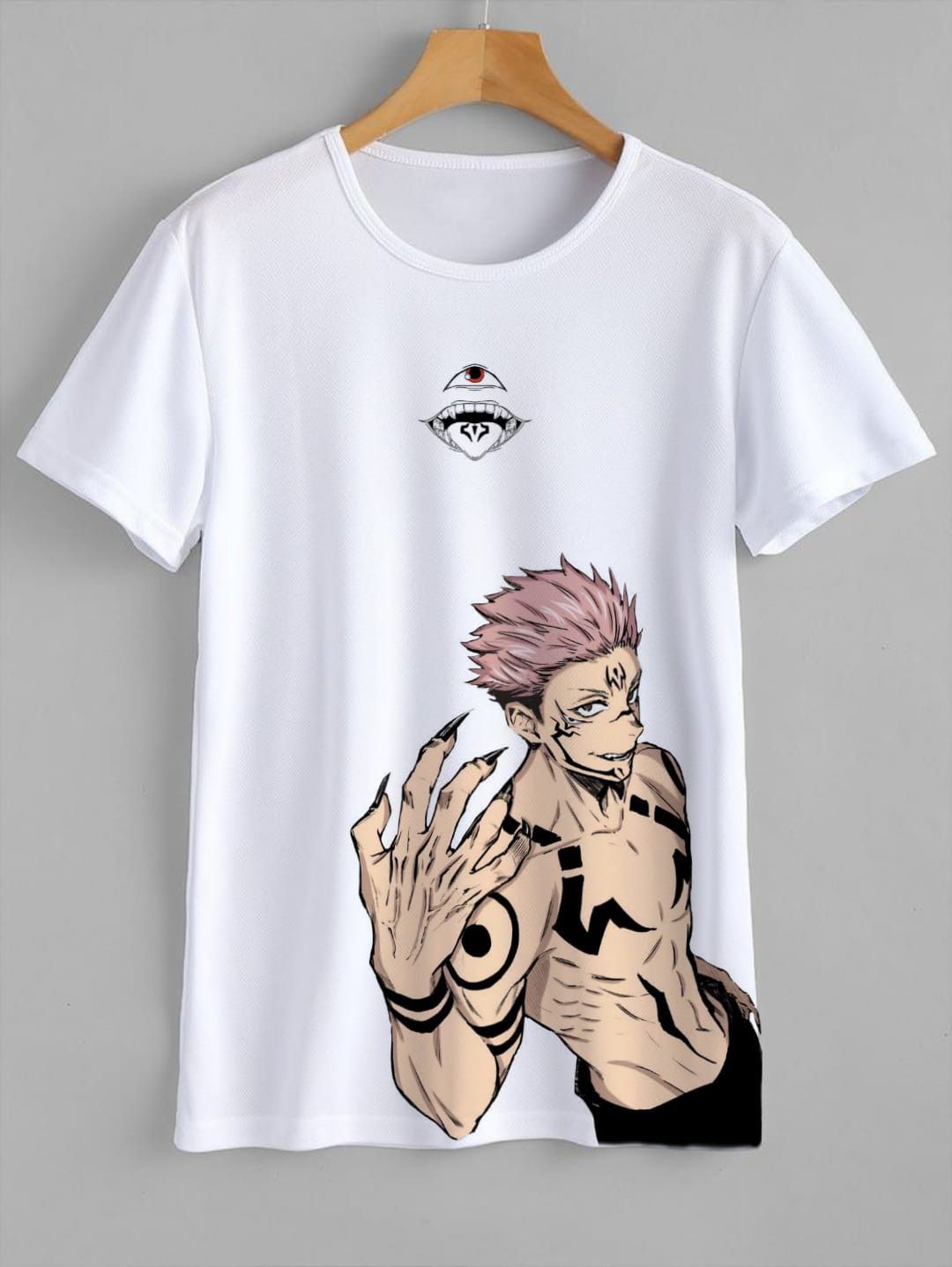 Vasthr x  Anime Cursed King Anime Graphic Platinum Tshirt – White
