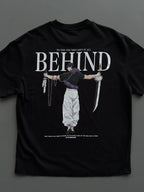 Vasthr “Behind” Anime Warrior Oversized T-Shirt - Black