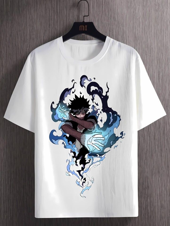 Vasthr x  Anime Dabi Flame Control Oversize Tshirt – White