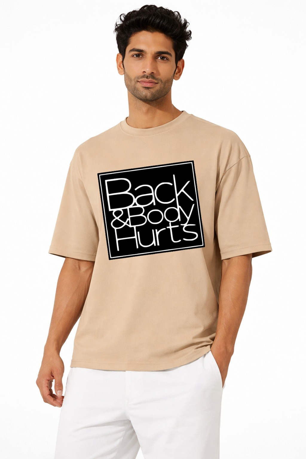 Vasthr “Back & Body Hurts” Oversized T-Shirt – Relatable Mood Edition